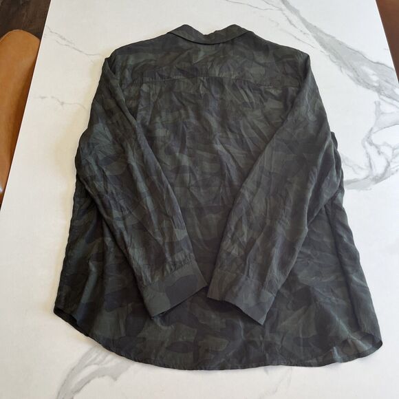Mint Velvet Camouflage Blouse Top Green Long Sleeve Button Up Women's Size UK 14 - Picture 15 of 16
